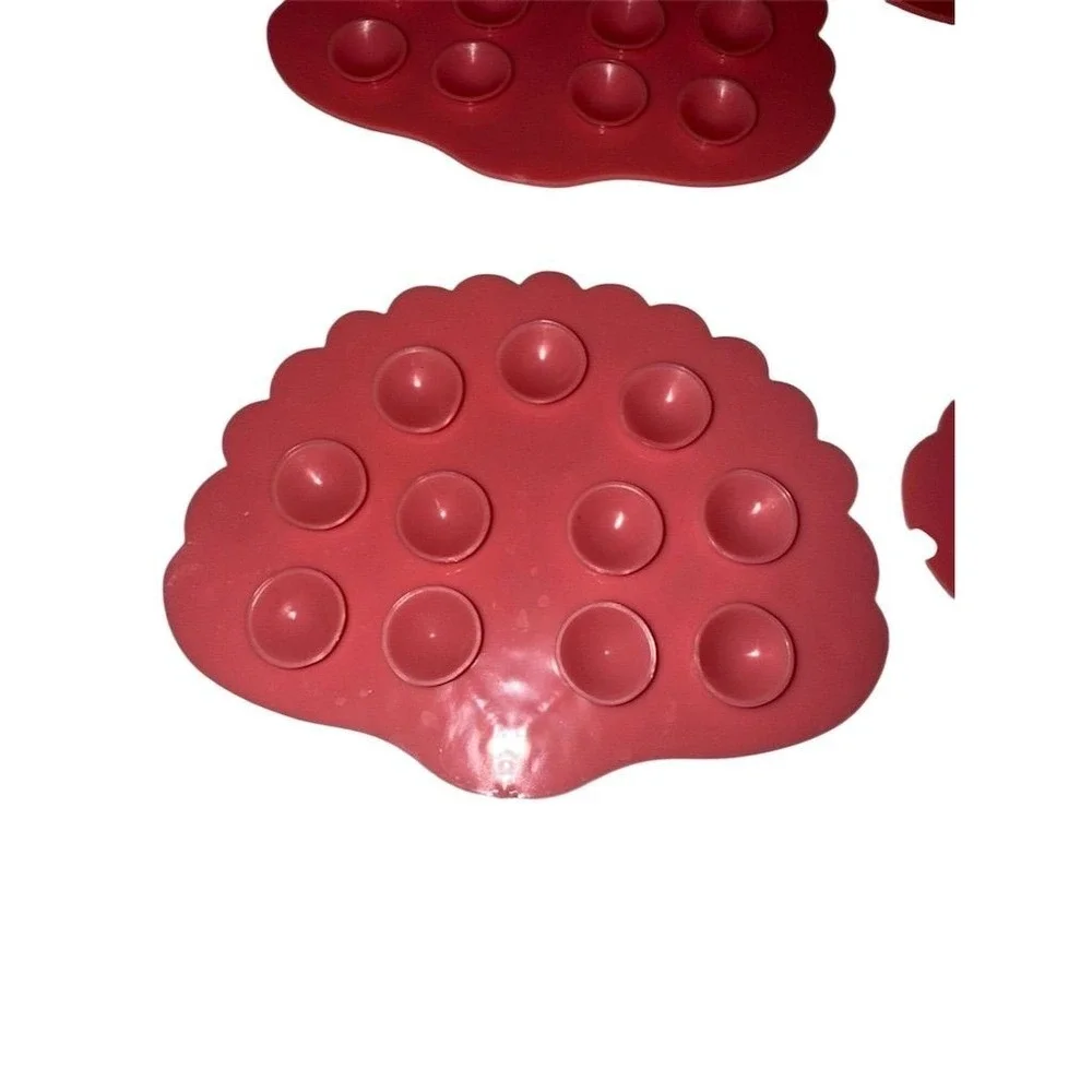 Norpro Set 5 Red Shell Bathtub‎ Appliques Non-Slip suction new without packaging